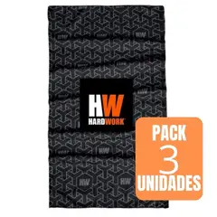 HARDWORK - Bandana Head Wear Hw Negro/gris Pack 3 unidades