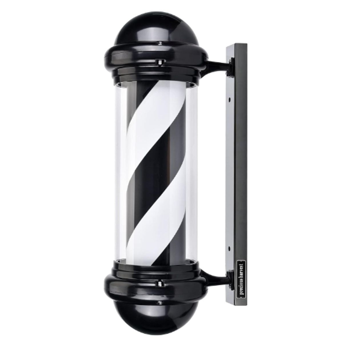 GENERICO - Poste De Peluquería Y Barbería Con Luz Giratoria Negro 68cm