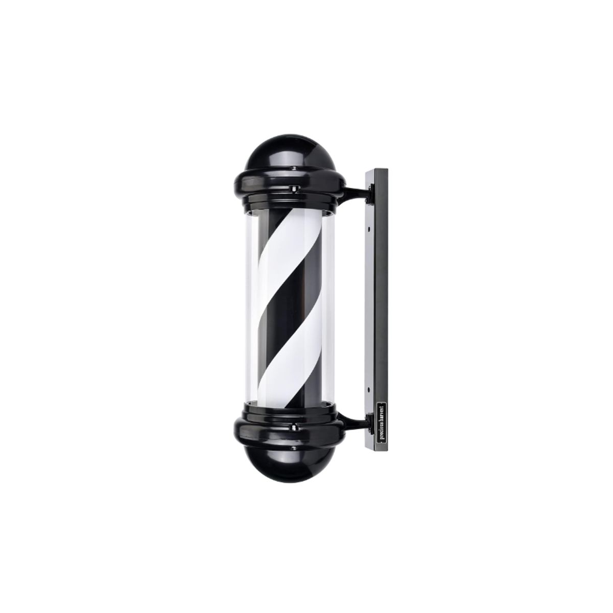 GENERICO - Poste De Peluquería Y Barbería Con Luz Giratoria Negro 68cm