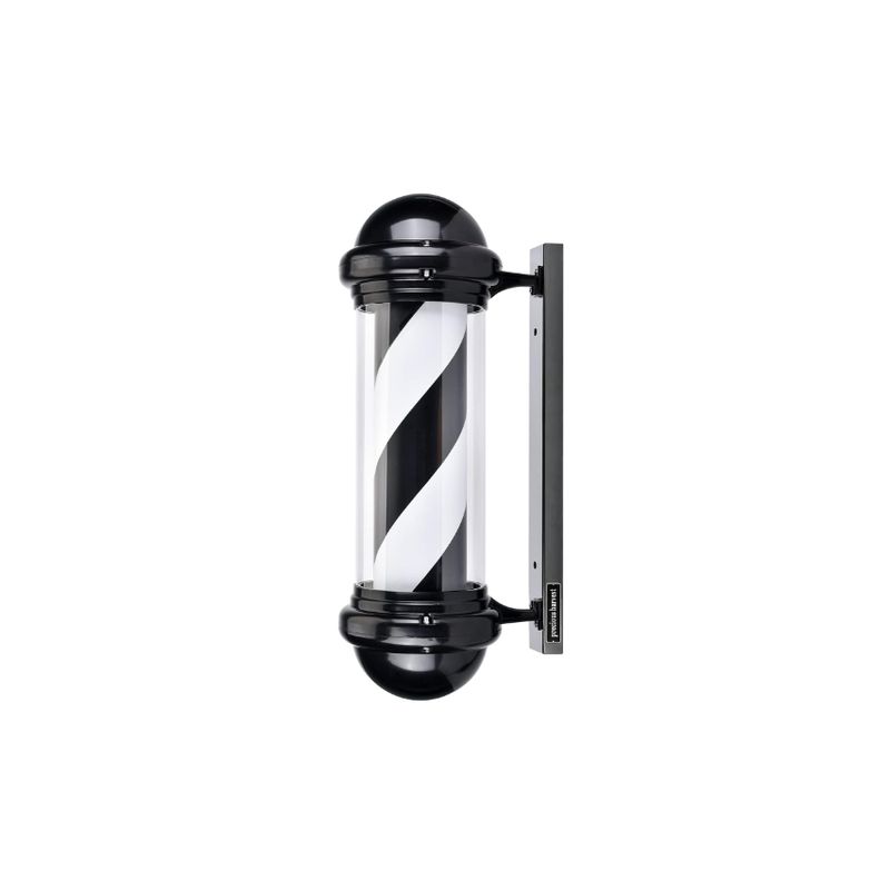 GENERICO - Poste De Peluquería Y Barbería Con Luz Giratoria Negro 68cm