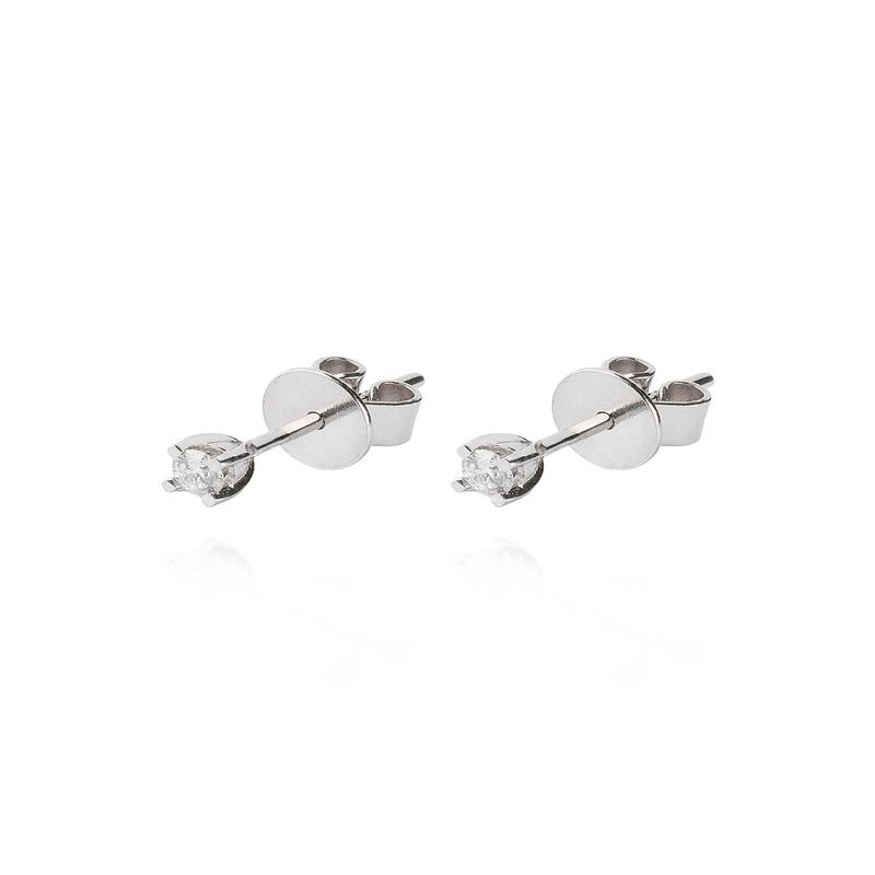 JB JOYAS BARON - Aros de Oro Blanco 18kt con Diamantes de 10pts total SI/H