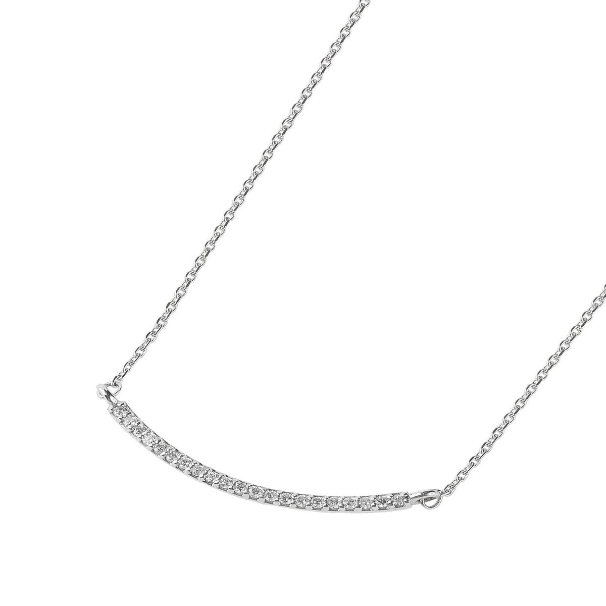 JB JOYAS BARON - Collar de Oro Blanco 18kt con Diamantes 5pts Corte Brillante