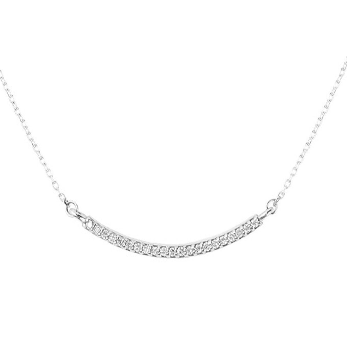 JB JOYAS BARON - Collar de Oro Blanco 18kt con Diamantes 5pts Corte Brillante