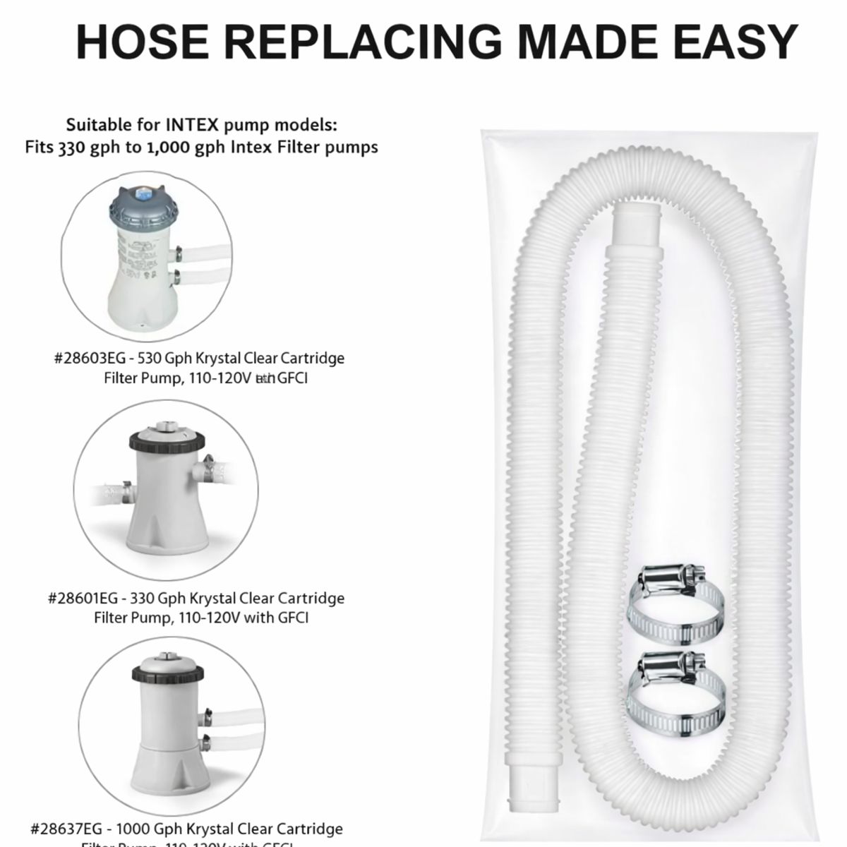 GENERICO - Kit 2 Manguera Filtro Piscina Bestway Intex Universal 150cm