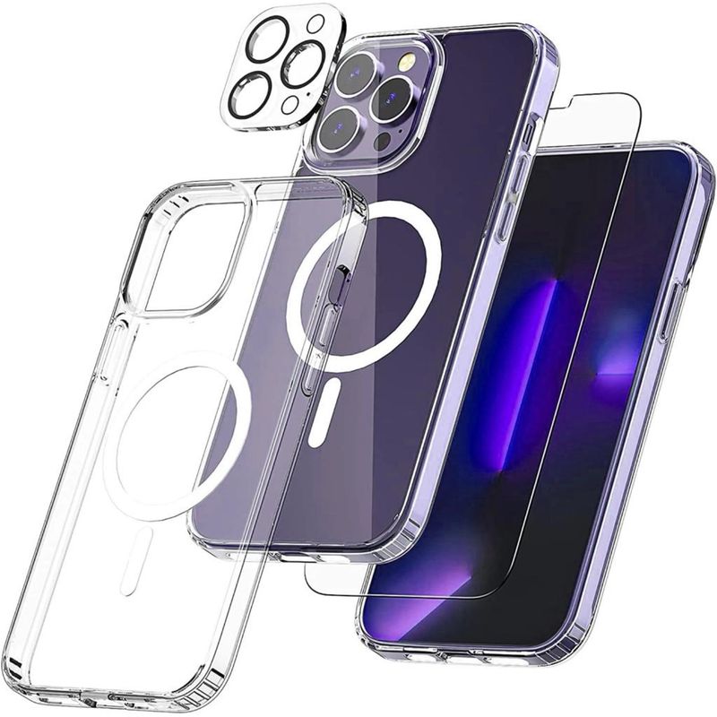 GENERICO - Carcasa iPhone 15 Pro transparente con lamina de hidrogel
