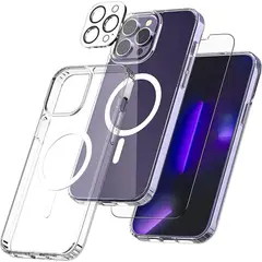 GENERICO - Carcasa iPhone 15 Pro transparente con lamina de hidrogel
