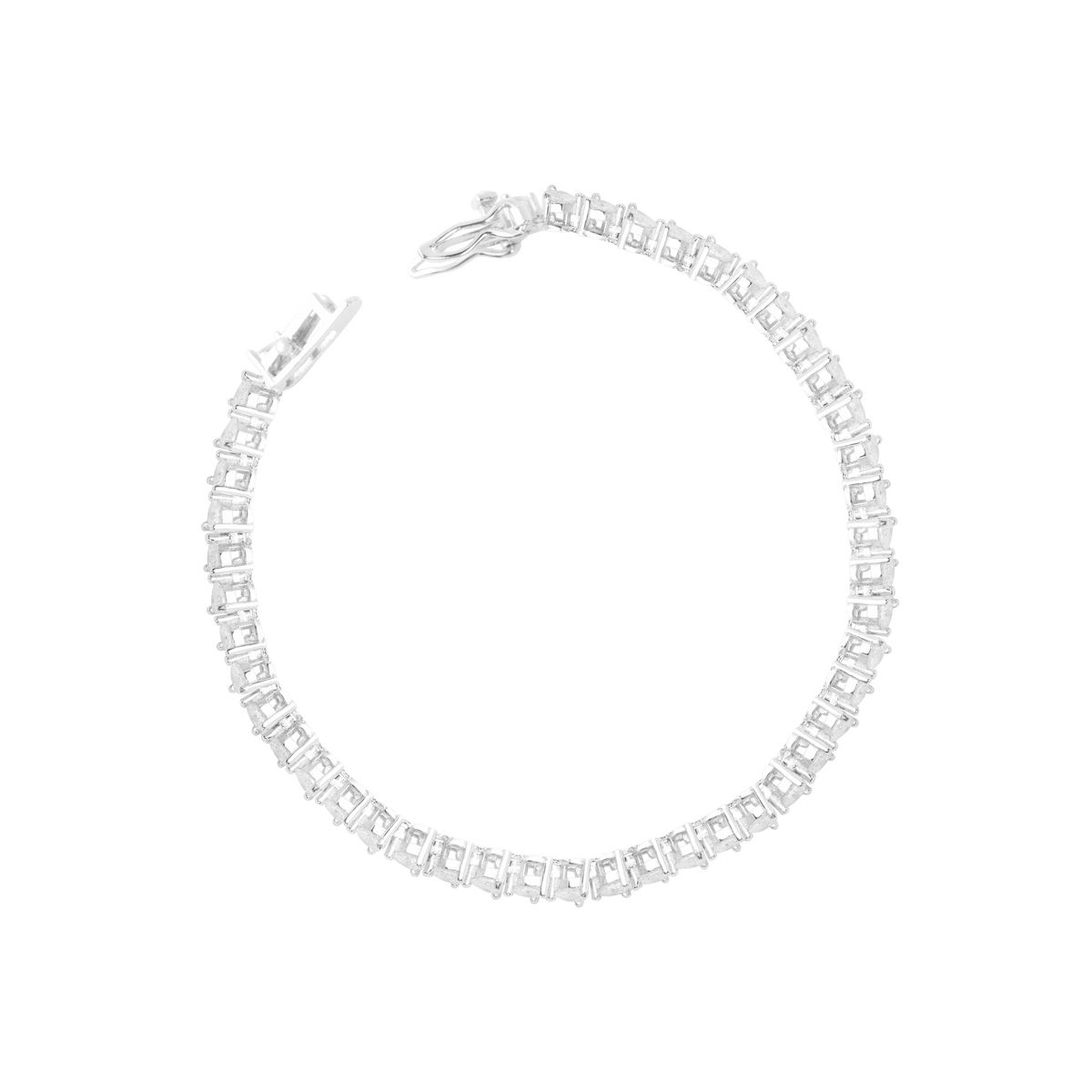 JB JOYAS BARON - Pulsera de Plata Esterlina 925 Corazón con Circonitas