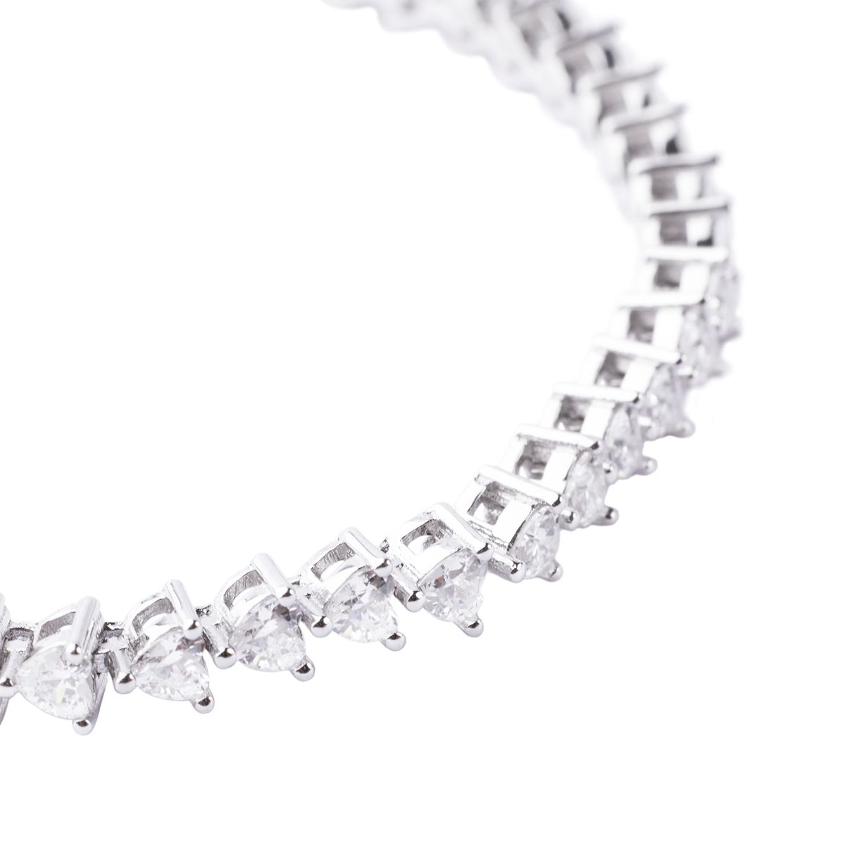 JB JOYAS BARON - Pulsera de Plata Esterlina 925 Corazón con Circonitas