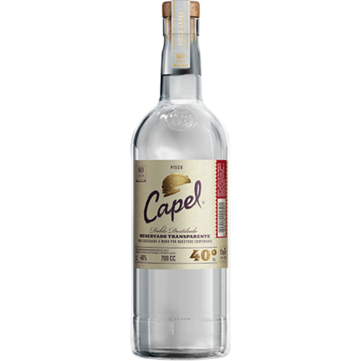 CAPEL - Pisco Capel Doble Destilado Blanco 40° 700Cc