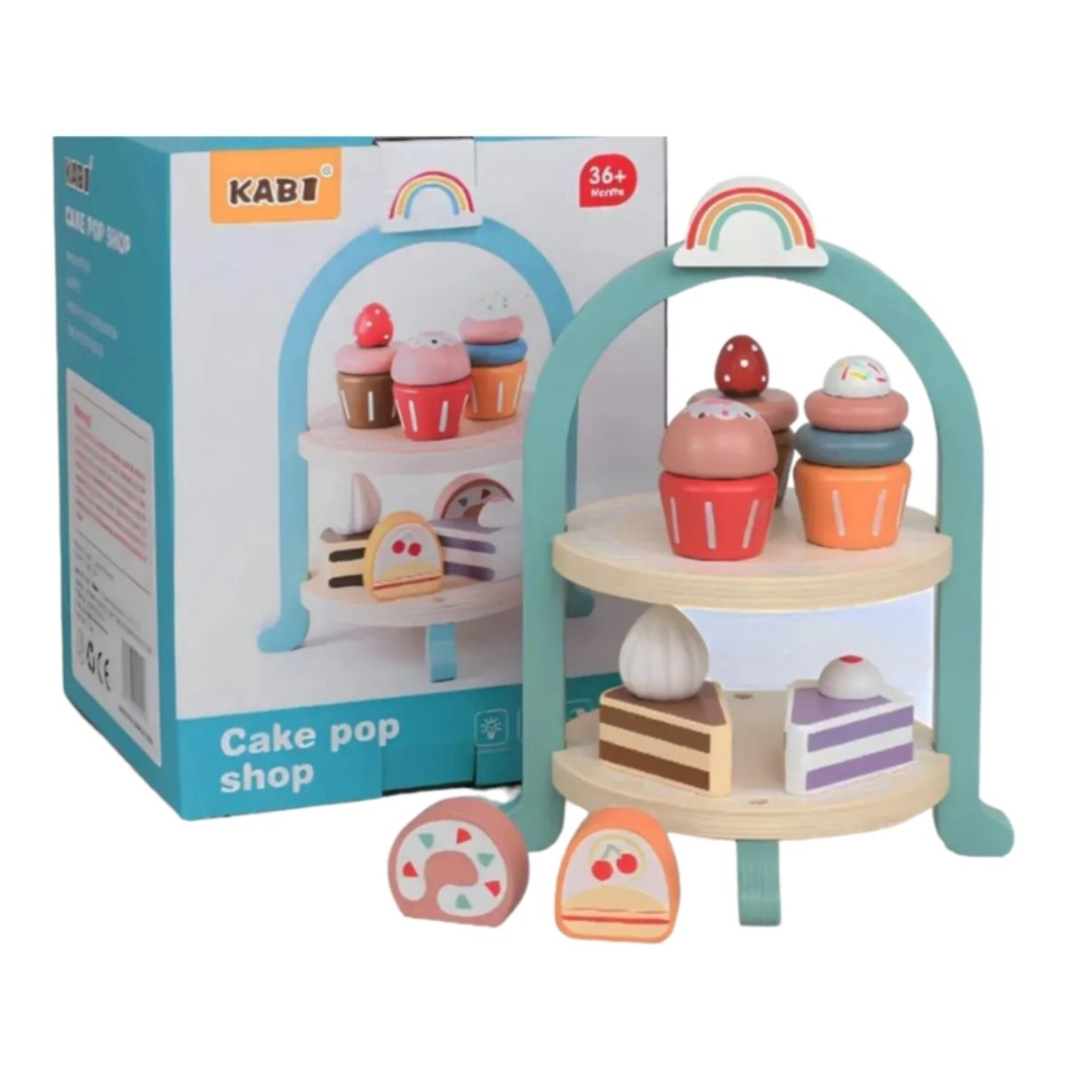 GENERICO - Exhibidor De Postres  Pasteles De Madera