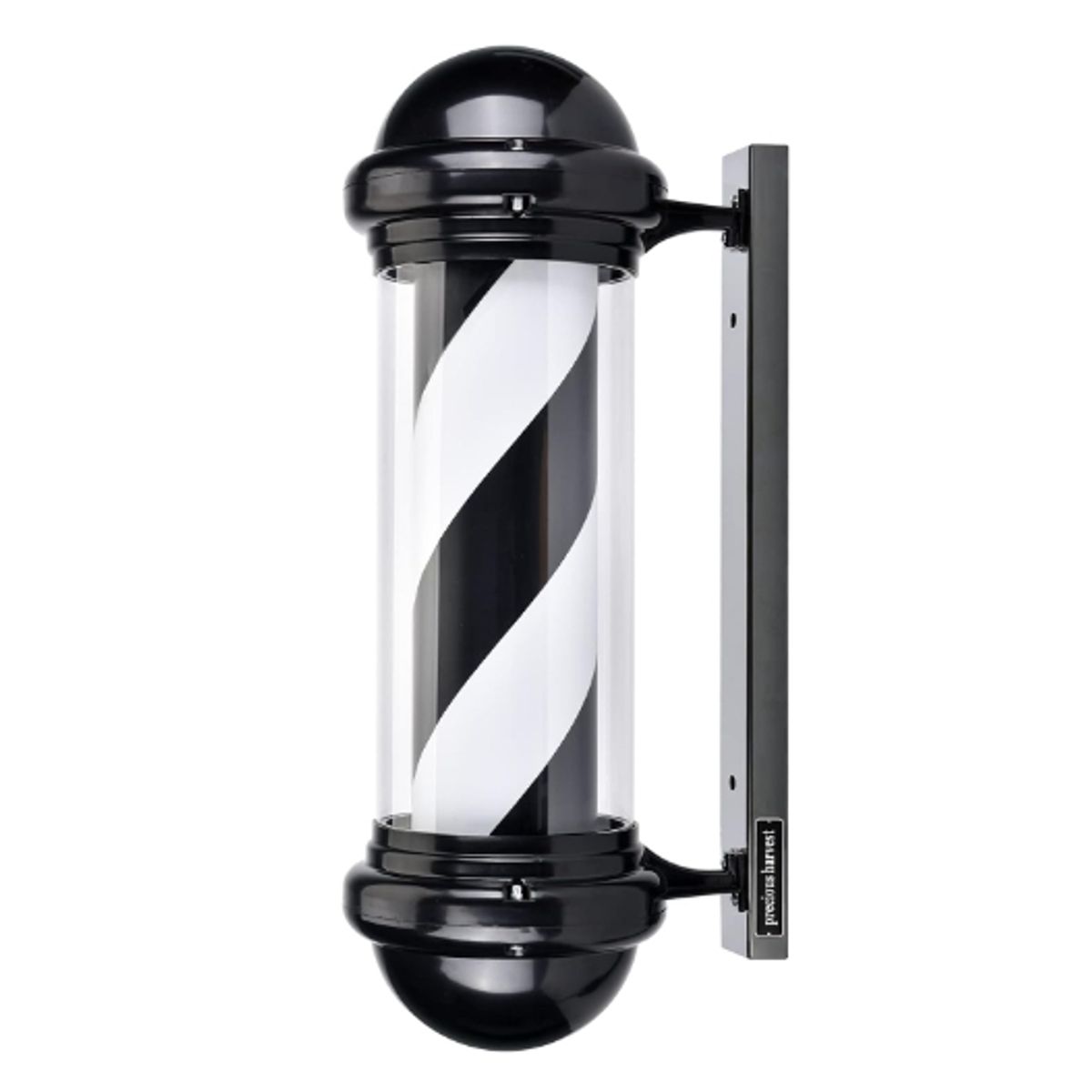 GENERICO - Poste Barbero Peluquería Barbería Luz Giratorio Pole Negro 68cm