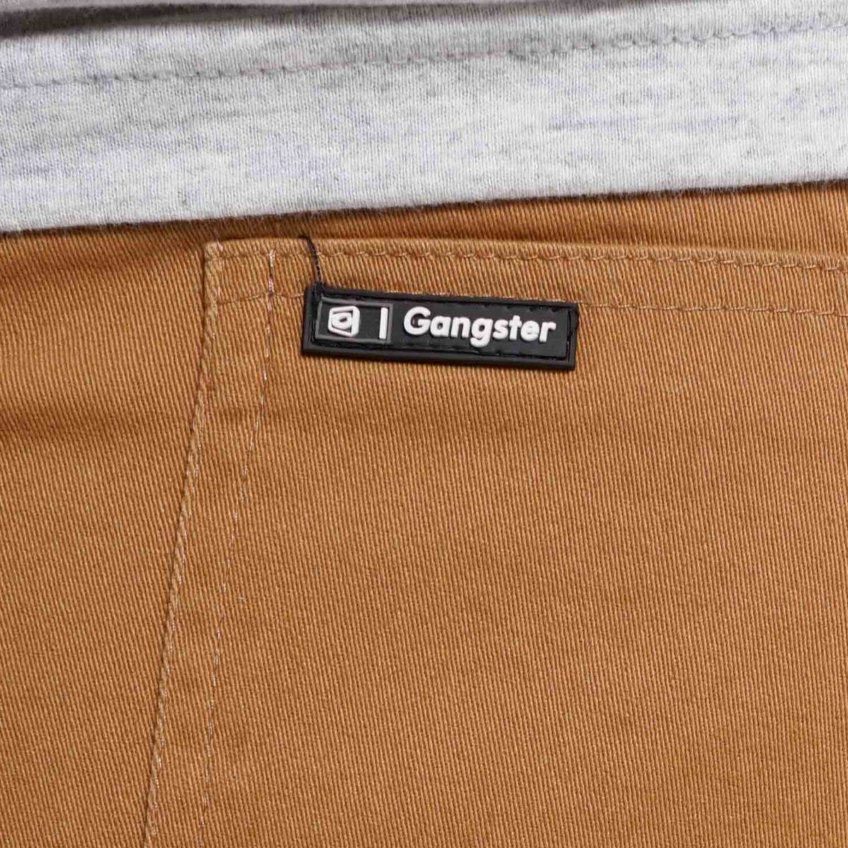 GANGSTER - Short Canvas Bermudas Knee Mostaza Gangster