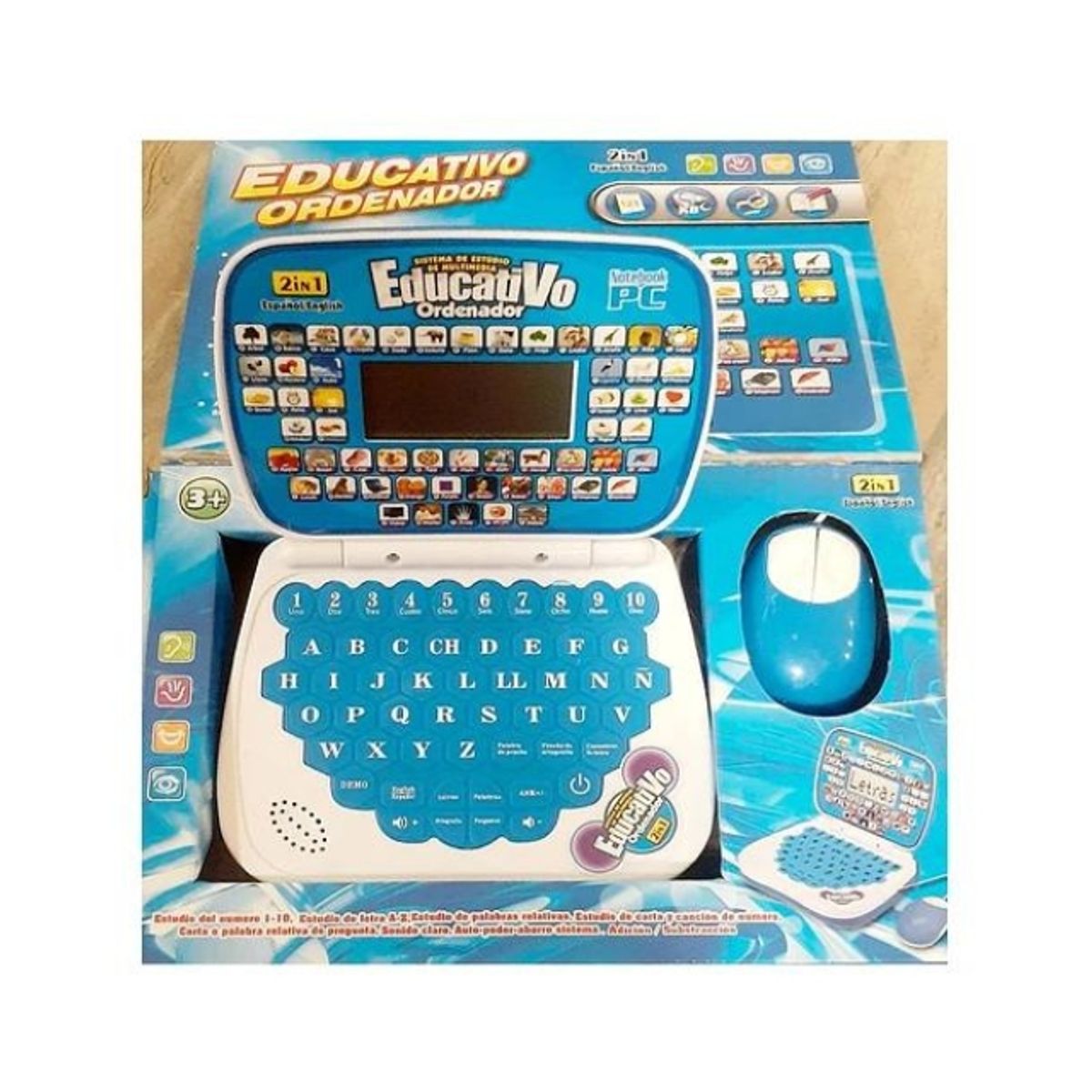GENERICO - Mini Computador Didactico Educativo Niños Y Niñas 2 Idiomas