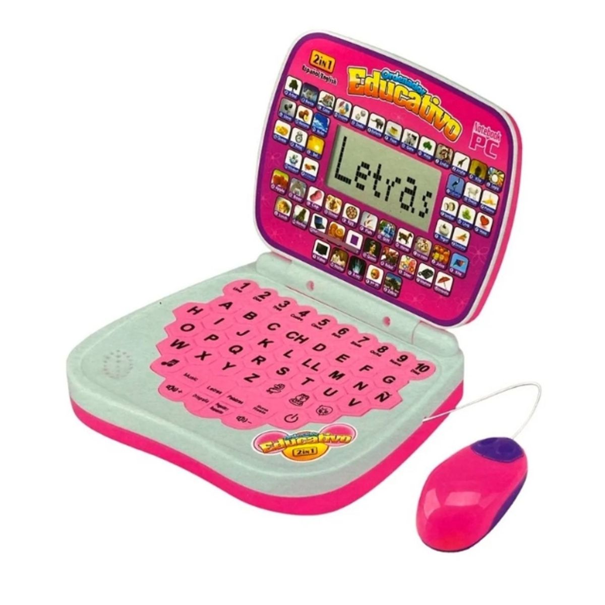 GENERICO - Mini Computador Didactico Educativo Niños Y Niñas 2 Idiomas