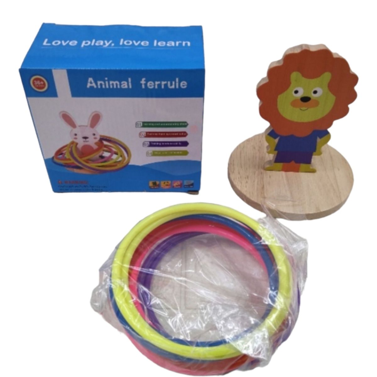 GENERICO - Lanzamiento De Anillos A León De Madera perfecto para niños