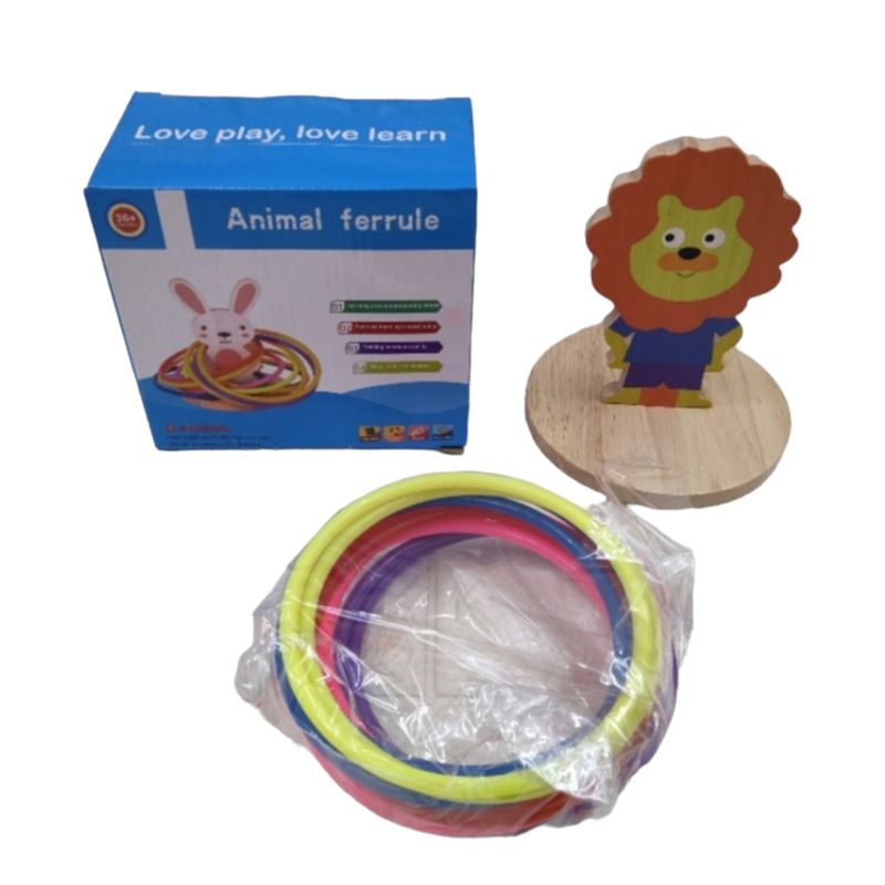 GENERICO - Lanzamiento De Anillos A León De Madera perfecto para niños