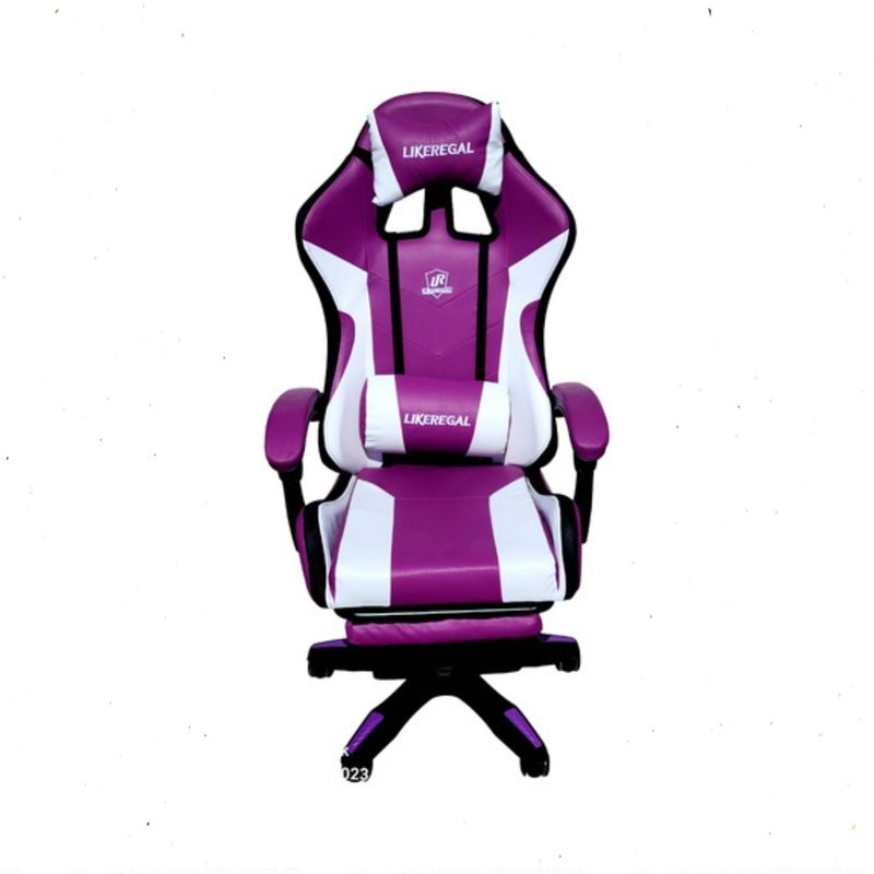 GENERICO - Silla Gamer Luz Rgb Parlante Reposapiés Masajeador lumba morado blanco