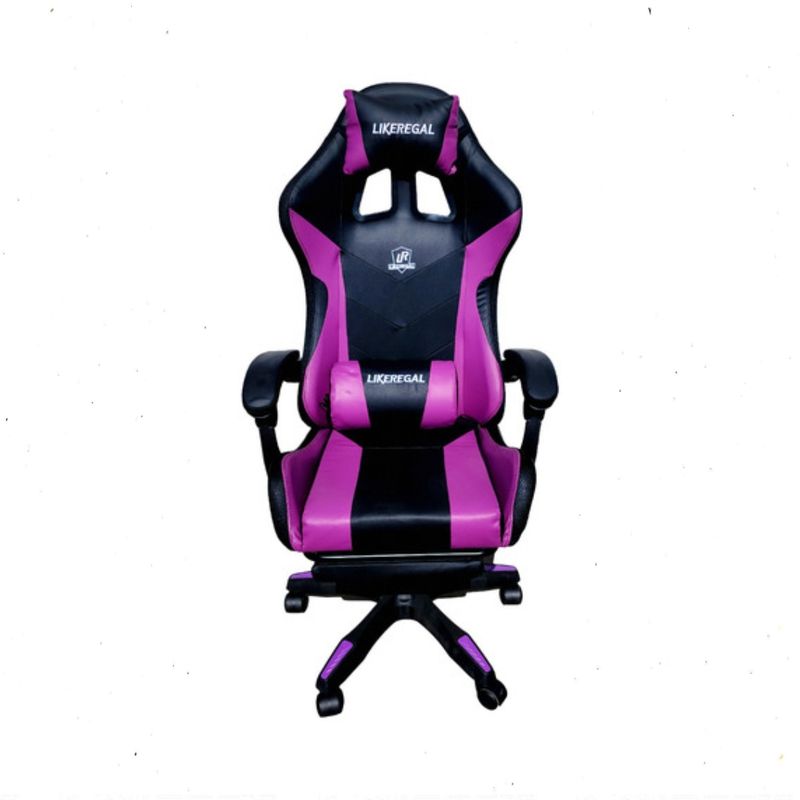 GENERICO - Silla Gamer Luz Rgb Parlante Reposapiés Masajeador lumba morado negro