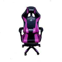 GENERICO - Silla Gamer Luz Rgb Parlante Reposapiés Masajeador lumba morado negro