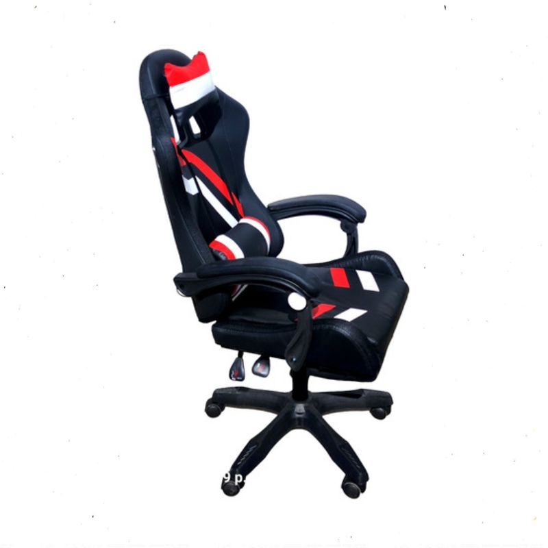 GENERICO - Silla Gamer Luz Rgb Parlante Reposapiés Masajeador negro rojo blanco
