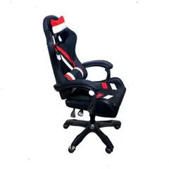 GENERICO - Silla Gamer Luz Rgb Parlante Reposapiés Masajeador negro rojo blanco
