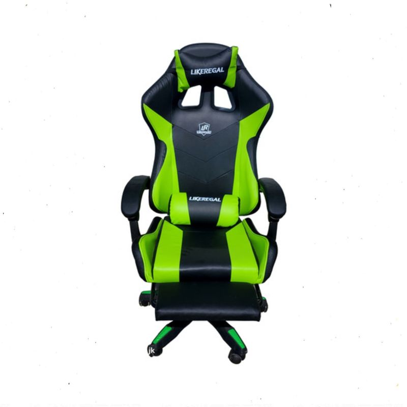 GENERICO - Silla Gamer Luz Rgb Parlante Reposapiés Masajeador lumbar verde
