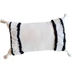 MANDIRHOME - Funda de Cojín Boho Berlín Negro Rectangular