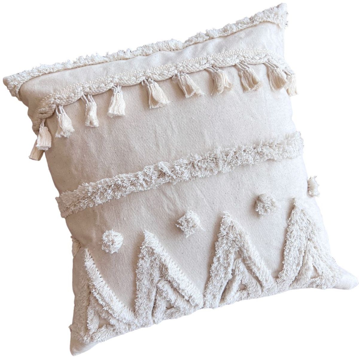 MANDIRHOME - Funda de Cojín Boho Colomba Crudo Cuadrada