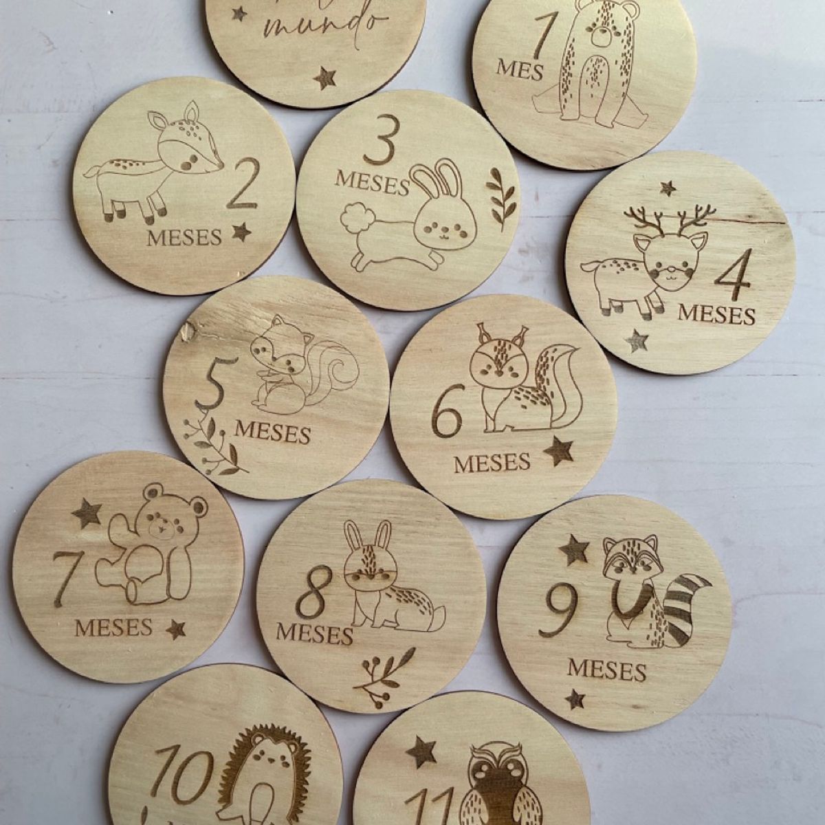 GENERICO - Tarjetas de hito meses animales del bosque