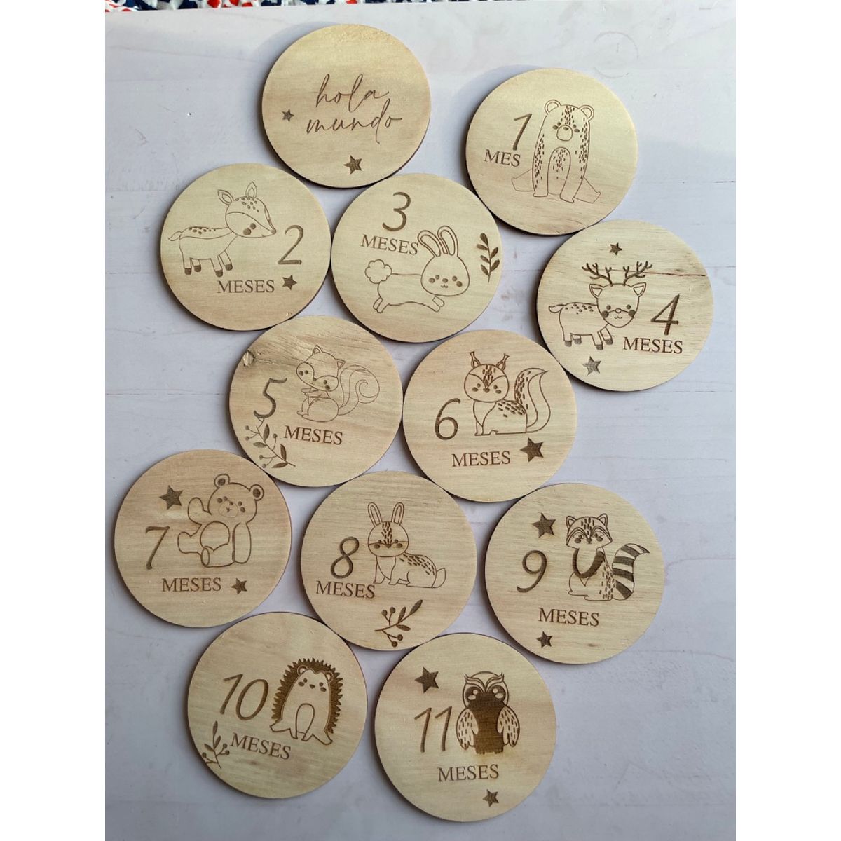 GENERICO - Tarjetas de hito meses animales del bosque