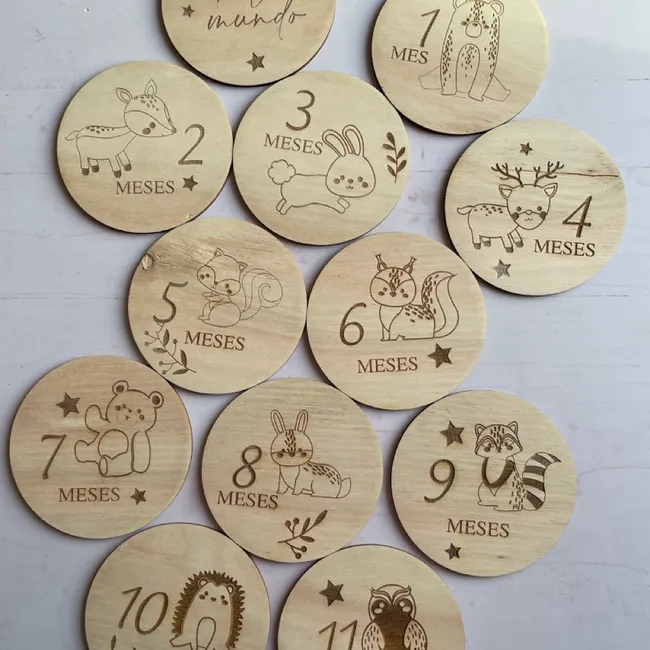 GENERICO - Tarjetas de hito meses animales del bosque