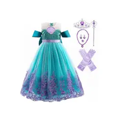 GENERICO - Disfraz Sirenita Ariel talla 6 niña vestido elegante