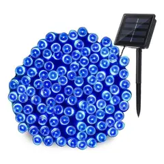 GENERICO - Luces solares 12mtrs Navidad Guirnalda 100led Azul