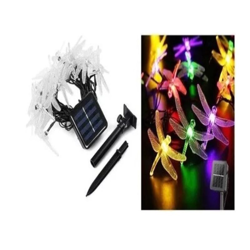 GENERICO - Guirnalda Solar Libélula 30 Led 6mtrs Multicolor