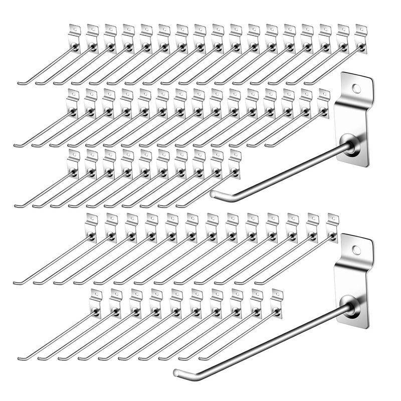 GENERICO - Pack 100 Ganchos Gancheras Panel Ranurado 15 Cm Exhibidor