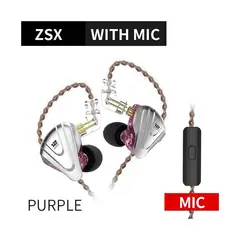 KZ - Audífonos ZSX con graves dinámicos - Con MIC Púrpura