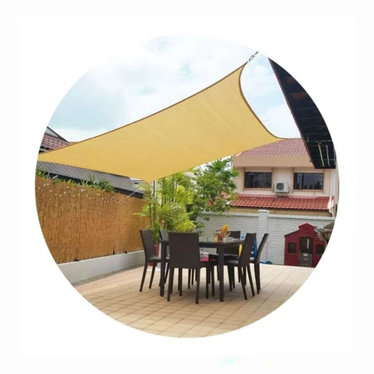 GENERICO - Lona Toldo Sombra Malla Hdpe Anti Uv Rectangular 4x3 Mts