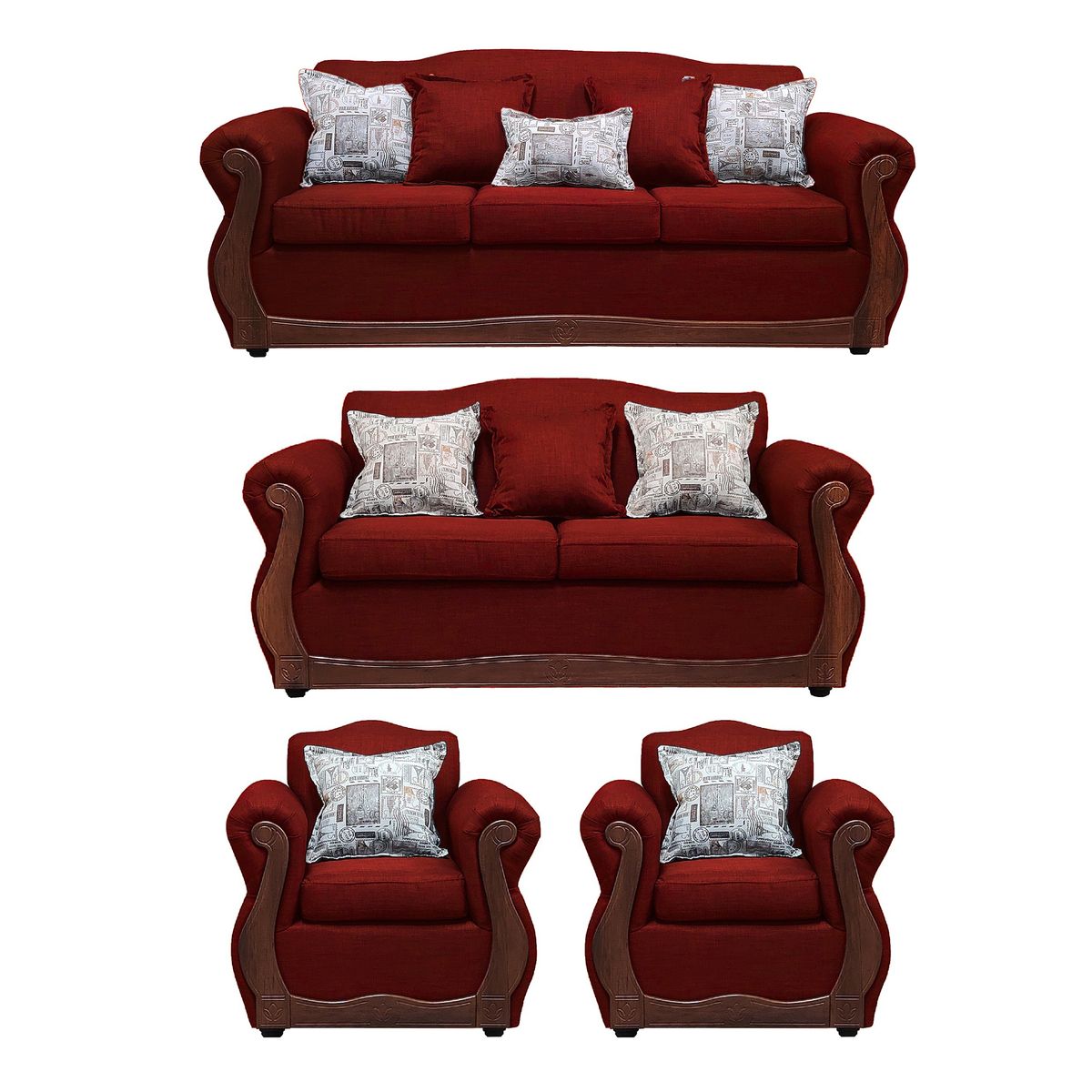 AMERICA DECORA - Living Con Resorte Estructural 9 Cuerpos 4+3+1+1 Gran Santi X