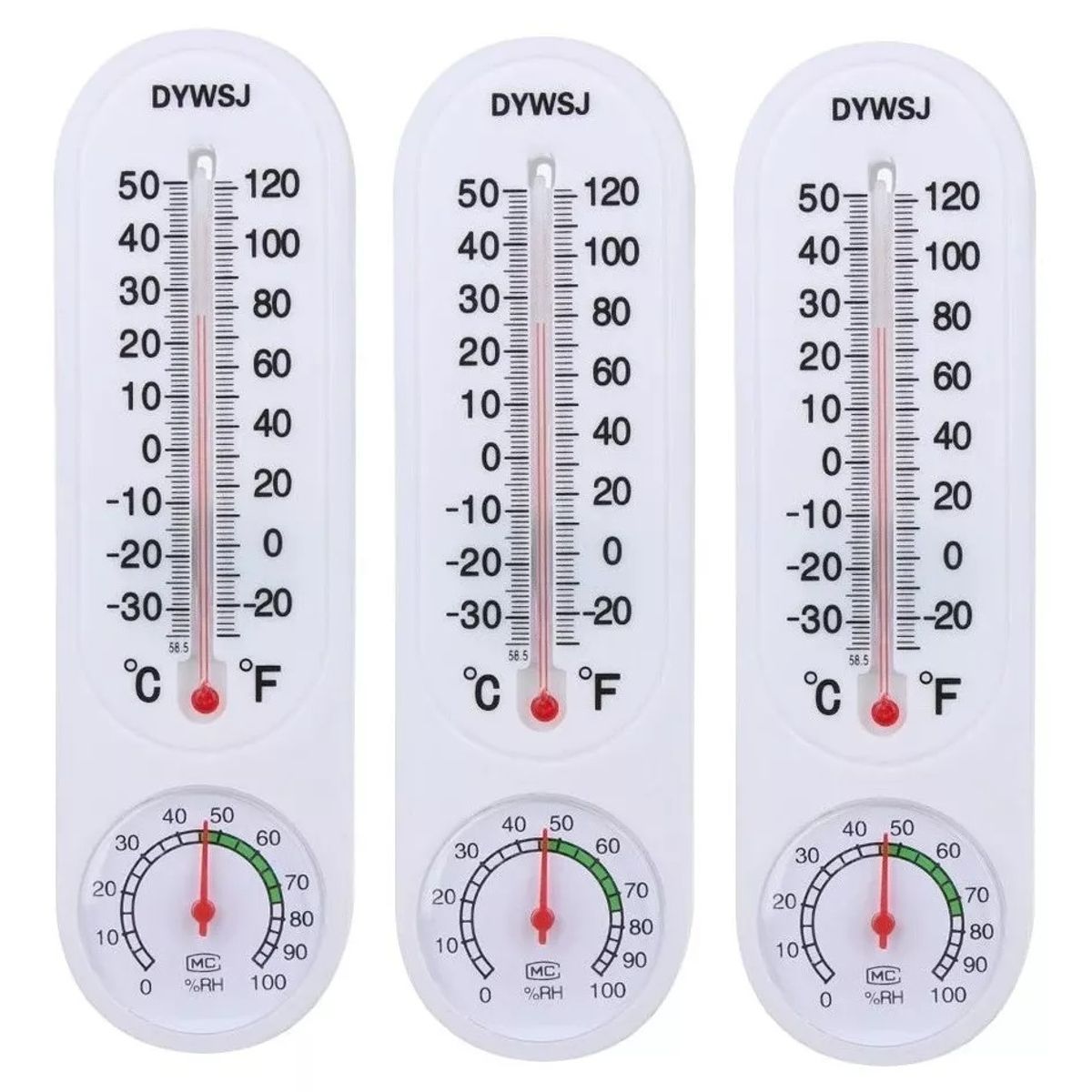 GENERICO - Pack X3 Termometro Higrometro Analogico Medidor Temperatura Humedad