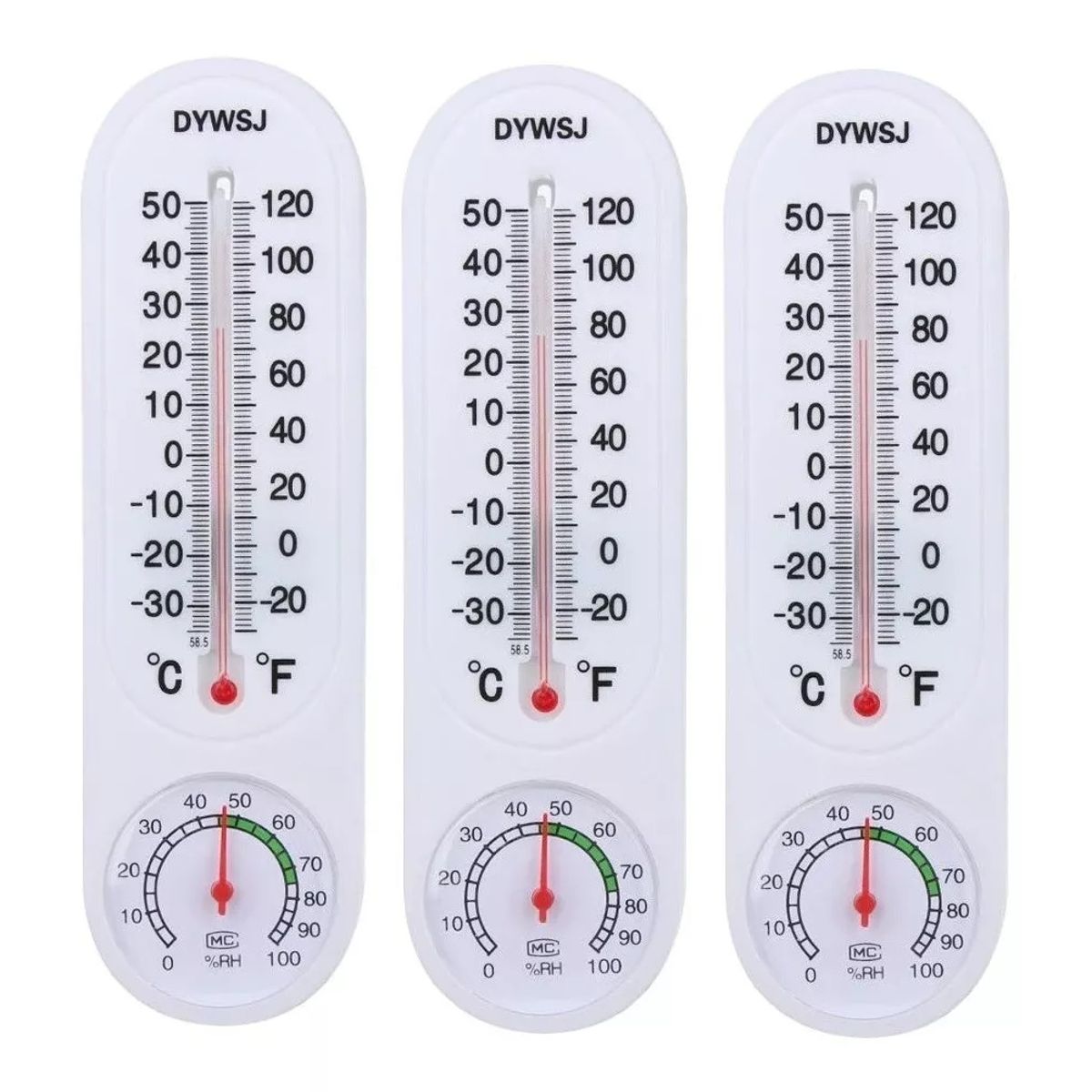 GENERICO - Pack X3 Termometro Higrometro Analogico Medidor Temperatura Humedad