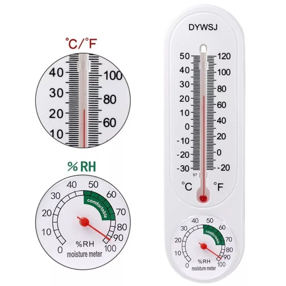 GENERICO - Pack X3 Termometro Higrometro Analogico Medidor Temperatura Humedad