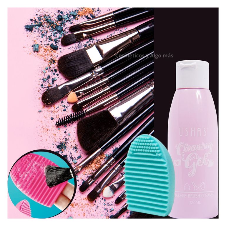 Set Limpiador de Brochas De Maquillaje en gel mas esponja silicona