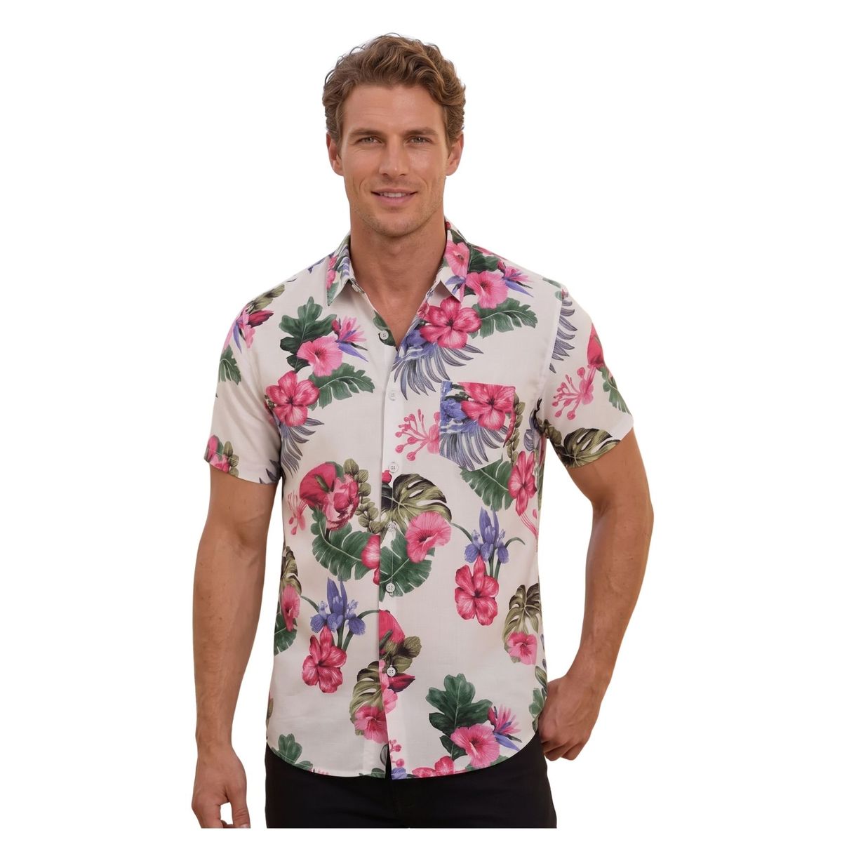 LIKE SHOP - Camisa Guayabera Fashion Hombre Tropical Diseño Calidad 085