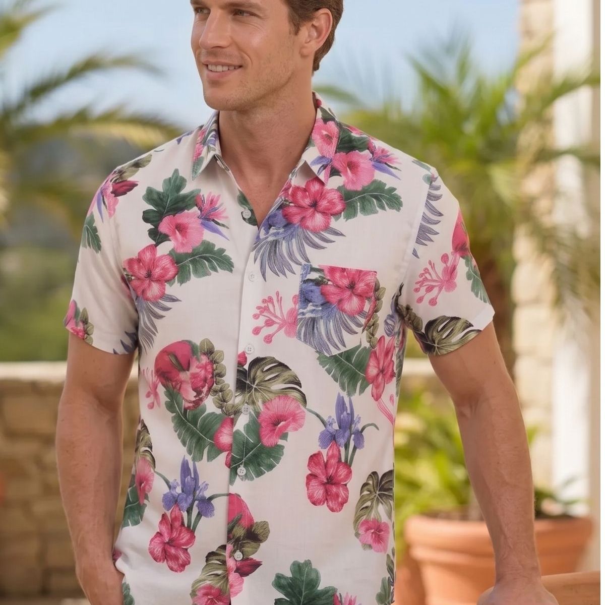 LIKE SHOP - Camisa Guayabera Fashion Hombre Tropical Diseño Calidad 085
