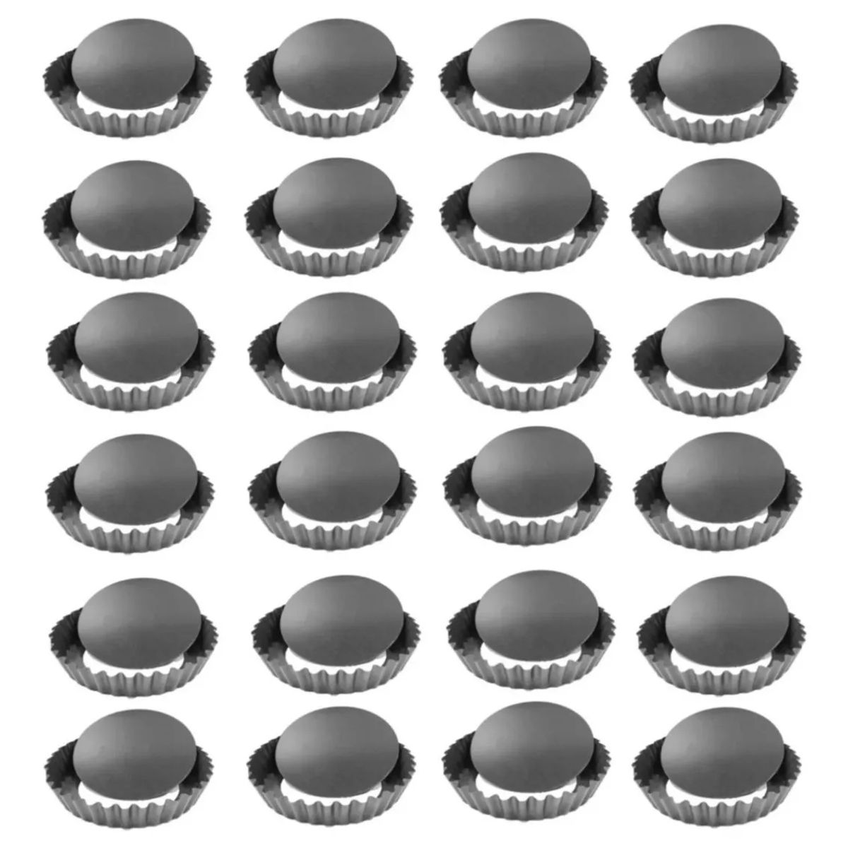 GENERICO - Pack X24 Moldes Mini Tartaleta Individual Kuchen Desmontable.