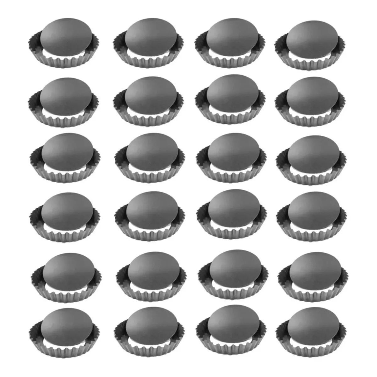 GENERICO - Pack X24 Moldes Mini Tartaleta Individual Kuchen Desmontable.