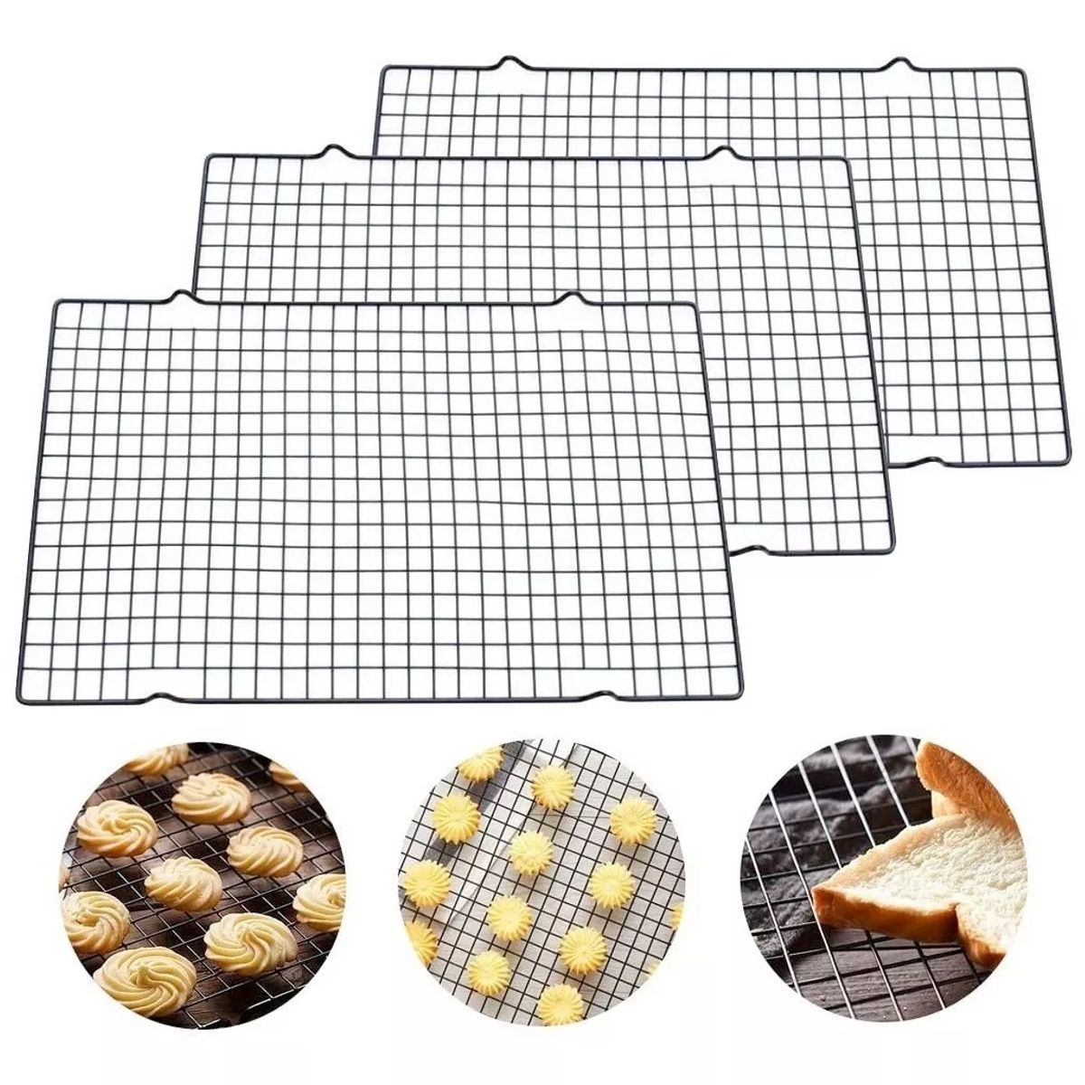 GENERICO - Pack X3 Rejilla Para Galleta Rejilla Para Enfriar Galleta Pizza 40cm