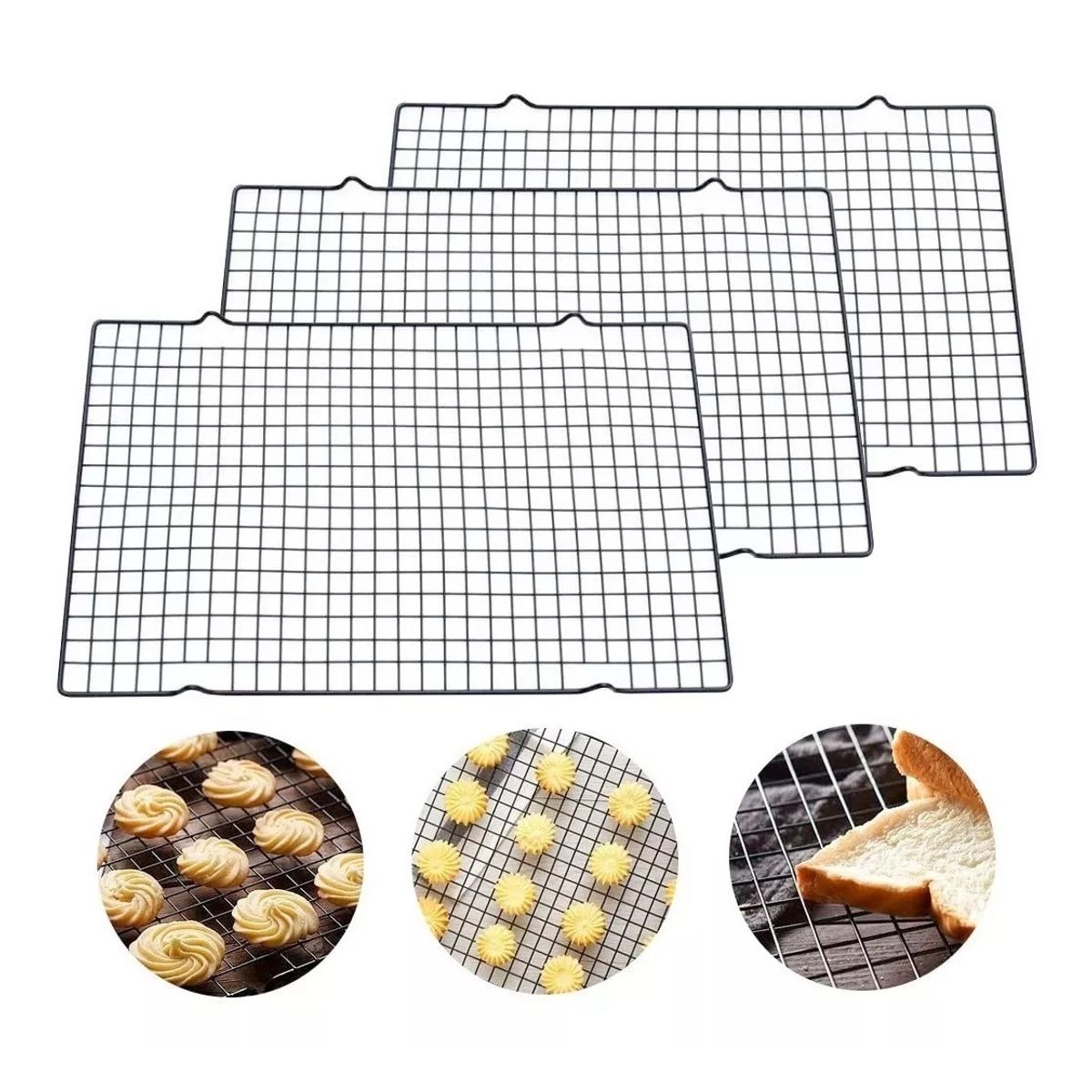 GENERICO - Pack X3 Rejilla Para Galleta Rejilla Para Enfriar Galleta Pizza 28cm
