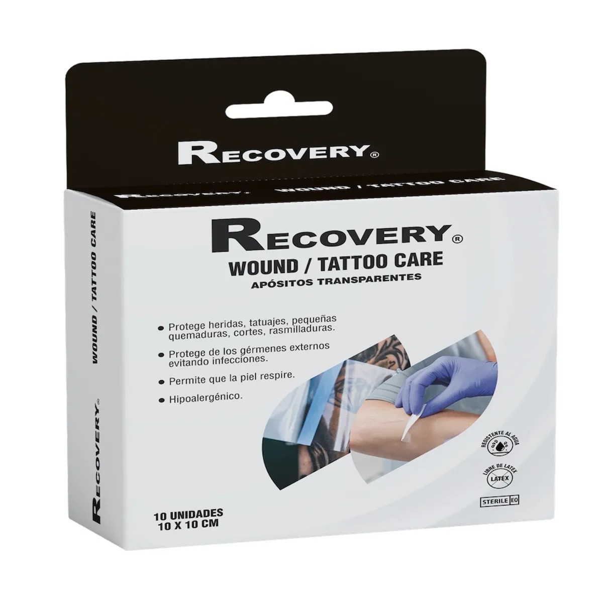 RECOVERY - PARCHE IMPERMEABLE PROTEGE HERIDAS Y TATUAJES 10X10CM