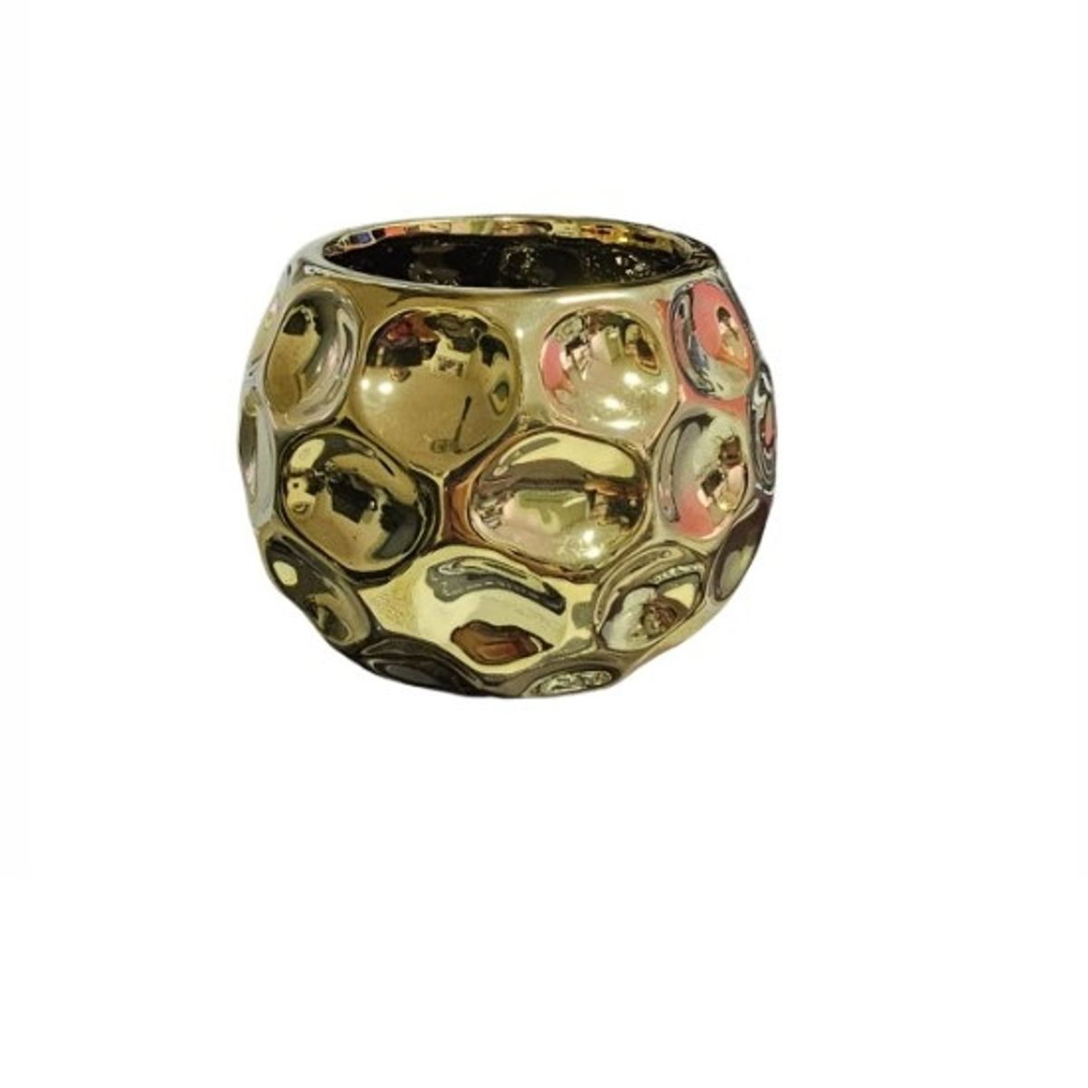 GENERICO - Florero Dorado Deco Hogar Redondo